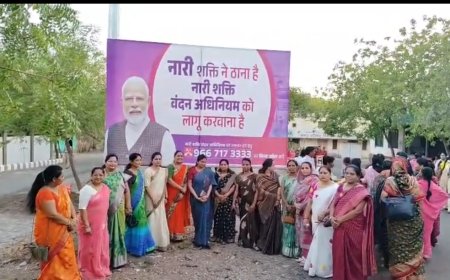 खामगावात ‘नारी शक्ती वंदन’ विधेयकाच्या समर्थनार्थ महिलांची भव्य रॅली; जल्लोषात उत्सव