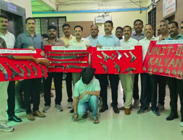 कल्याण गुन्हे शाखेची मोठी कारवाई – अवैध शस्त्रसाठा जप्त, सराईत गुन्हेगार अटक