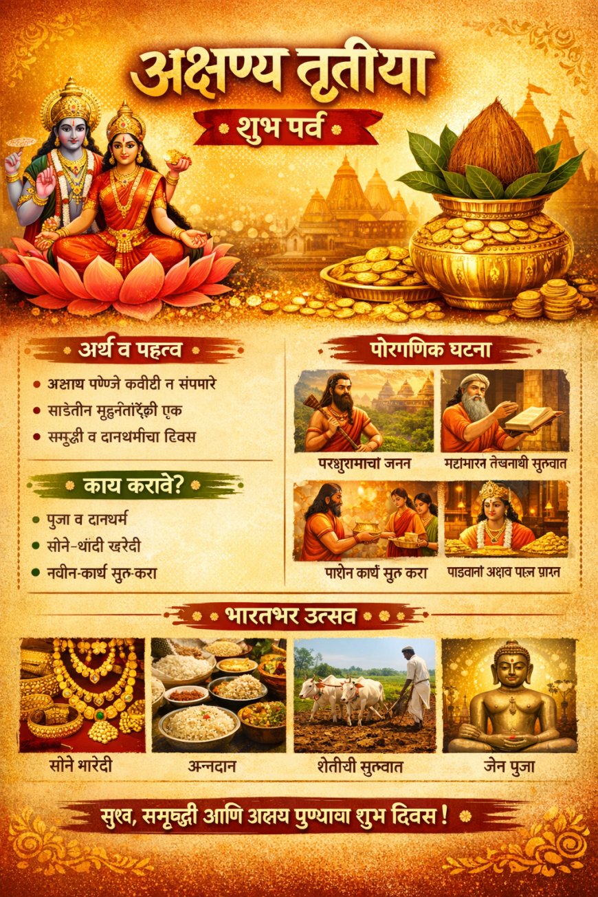 🌼 अक्षय्य तृतीया: महत्व, परंपरा, पूजा विधी आणि संपूर्ण माहिती