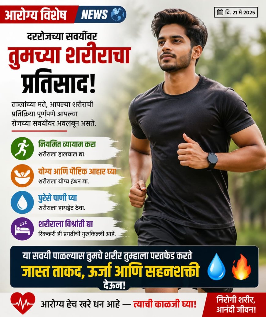 दररोजच्या सवयींवर ठरते शरीराची ताकद; व्यायाम, आहार, पाणी आणि विश्रांतीचे महत्त्व