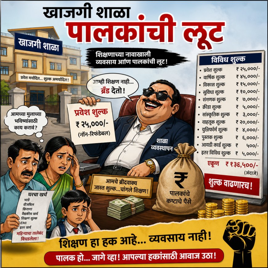 खाजगी शाळांकडून पालकांची आर्थिक लूट; ग्राहक दक्षता कल्याण फाउंडेशनचा आंदोलनाचा इशारा