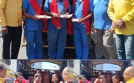 महाराष्ट्र दिन आणि कामगार दिनानिमित्त कष्टकरी बांधवांचा सन्मान; लाडू व उपरणे देऊन गौरव