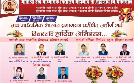 महागावच्या मातोश्री विद्यालयाचा बारावी निकालाने गाजवला परिसर; विज्ञान शाखेचा १०० टक्के निकाल