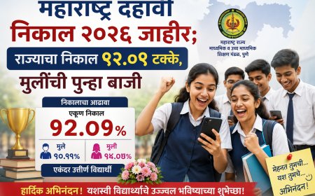 महाराष्ट्र दहावी निकाल २०२६ जाहीर; राज्याचा निकाल ९२.०९ टक्के, मुलींची पुन्हा बाजी