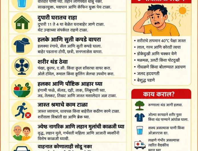 40°C पेक्षा अधिक तापमानाचा इशारा; नागरिकांनी उष्णतेपासून स्वतःचे संरक्षण करावे