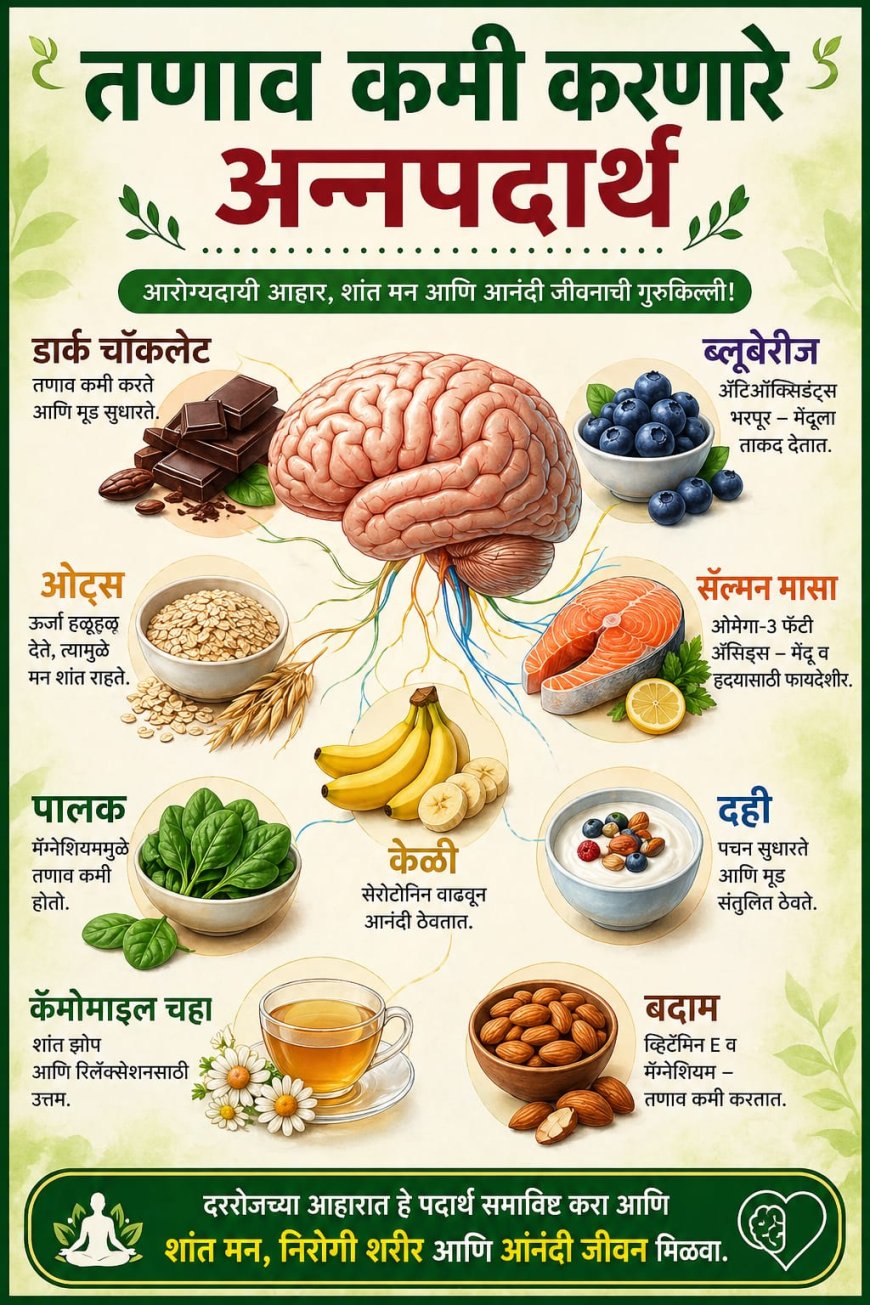 तणाव कमी करणारे अन्नपदार्थ; योग्य आहाराने मन ठेवा शांत आणि निरोगी