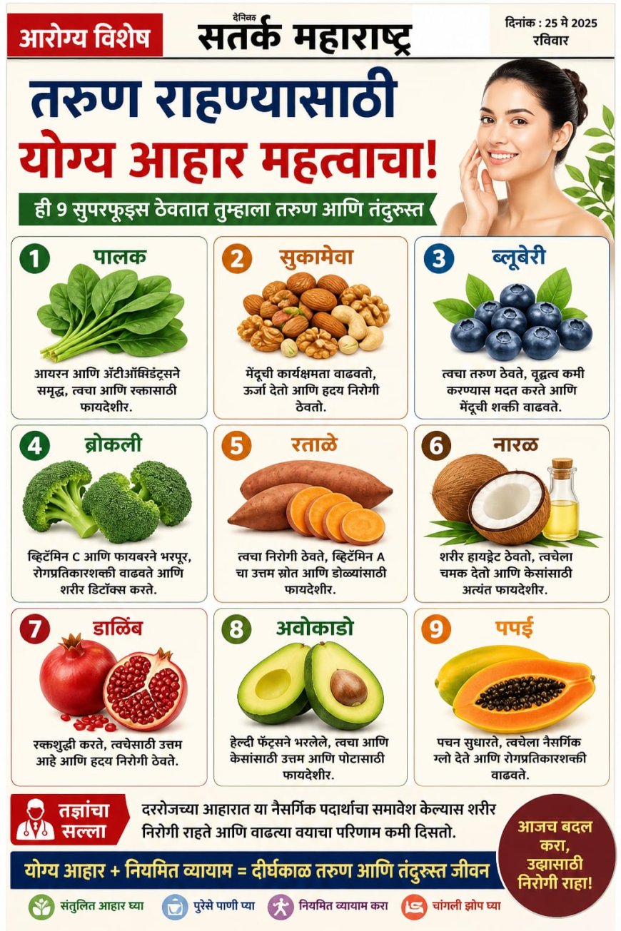 तरुण राहण्यासाठी योग्य आहार महत्त्वाचा; तज्ज्ञांनी सांगितले नैसर्गिक सुपरफूड्सचे फायदे