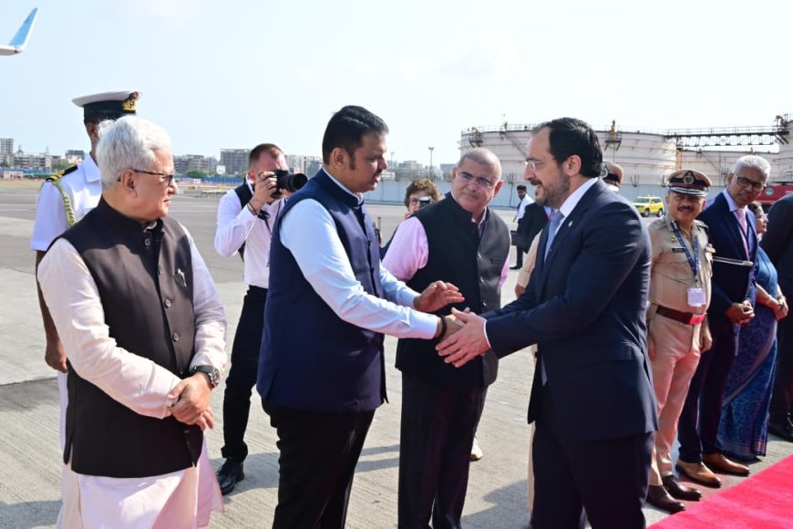 सायप्रसचे राष्ट्राध्यक्ष निकोस क्रिस्टोडोलाइड्स यांचे मुंबईहून दिल्लीकडे प्रयाण