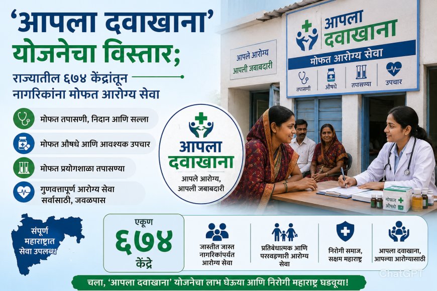 ‘आपला दवाखाना’ योजनेचा विस्तार; राज्यातील ६७४ केंद्रांतून नागरिकांना मोफत आरोग्य सेवा
