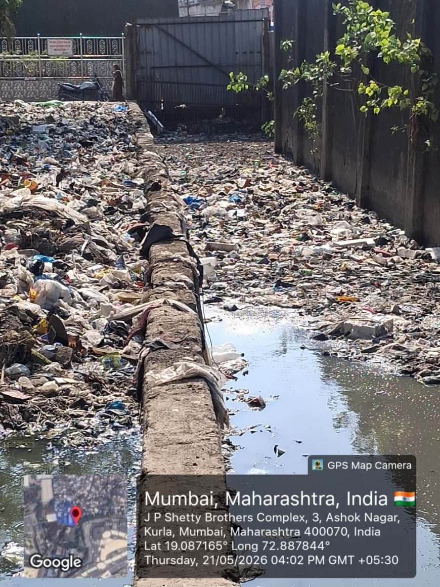 प्रभाग १६४ मधील नालेसफाईत हलगर्जीपणा; कंत्राटदारावर कारवाईची हरिष भांदिर्गे यांची मागणी