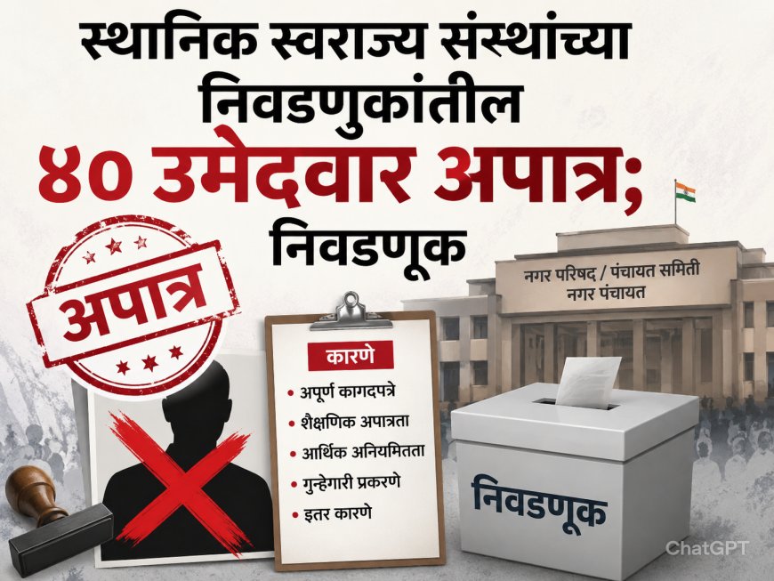 स्थानिक स्वराज्य संस्थांच्या निवडणुकांतील ४० उमेदवार अपात्र; निवडणूक खर्चाचा हिशोब न दिल्याने कारवाई