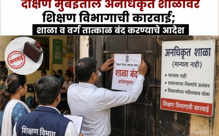 दक्षिण मुंबईतील अनधिकृत शाळांवर शिक्षण विभागाची कारवाई; शाळा व वर्ग तात्काळ बंद करण्याचे आदेश