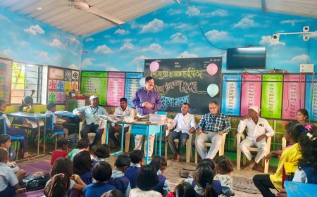 निसर्गरम्य रुईपेठा शाळेत विद्यार्थ्यांचा प्रवेशोत्सव आनंदोत्सवात; नवागतांचे जल्लोषात स्वागत