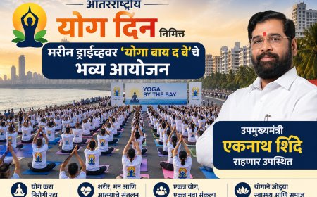 आंतरराष्ट्रीय योग दिनानिमित्त मरीन ड्राईव्हवर ‘योगा बाय द बे’चे भव्य आयोजन; उपमुख्यमंत्री एकनाथ शिंदे राहणार उपस्थित