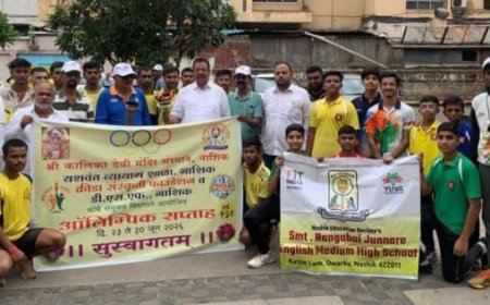 जागतिक ऑलिम्पिक दिनानिमित्त नाशिकमध्ये भव्य क्रीडा रॅली; १६७ खेळाडूंचा उत्स्फूर्त सहभाग