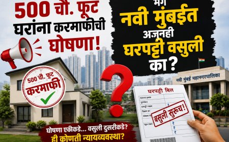 500 चौ. फूट घरांना करमाफीची घोषणा; मग नवी मुंबईत अजूनही घरपट्टी वसुली का?