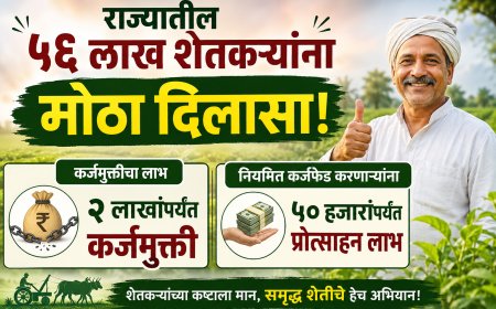 राज्यातील ५६ लाख शेतकऱ्यांना मोठा दिलासा; २ लाखांपर्यंत कर्जमुक्ती आणि नियमित कर्जफेड करणाऱ्यांना ५० हजारांपर्यंत प्रोत्साहन लाभ