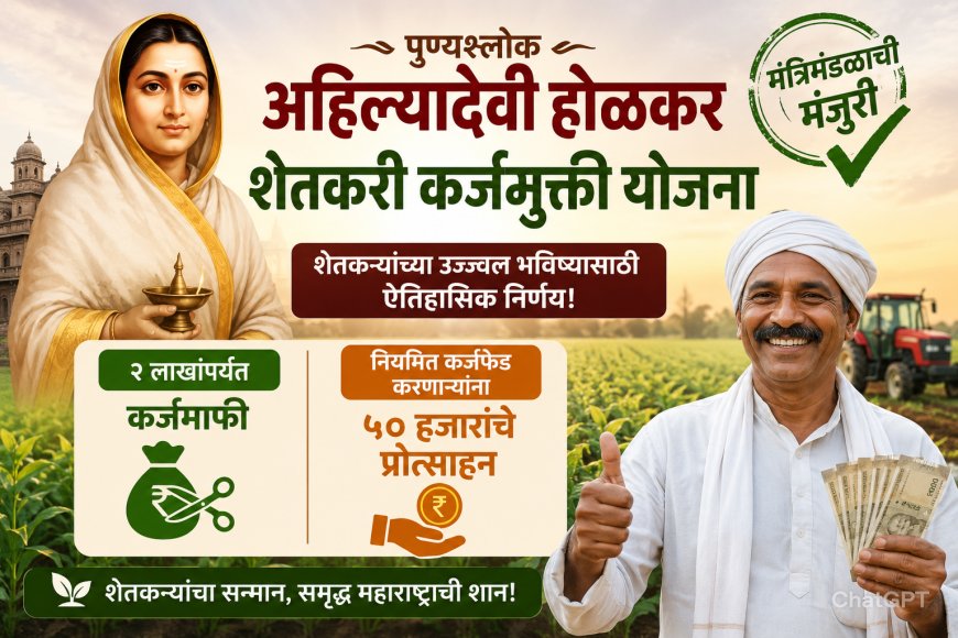 पुण्यश्लोक अहिल्यादेवी होळकर शेतकरी कर्जमुक्ती योजनेस मंत्रिमंडळाची मंजुरी; २ लाखांपर्यंत कर्जमाफी, नियमित कर्जफेड करणाऱ्यांना ५० हजारांचे प्रोत्साहन