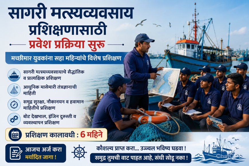 सागरी मत्स्यव्यवसाय प्रशिक्षणासाठी प्रवेश प्रक्रिया सुरू; मच्छीमार युवकांना सहा महिन्यांचे विशेष प्रशिक्षण