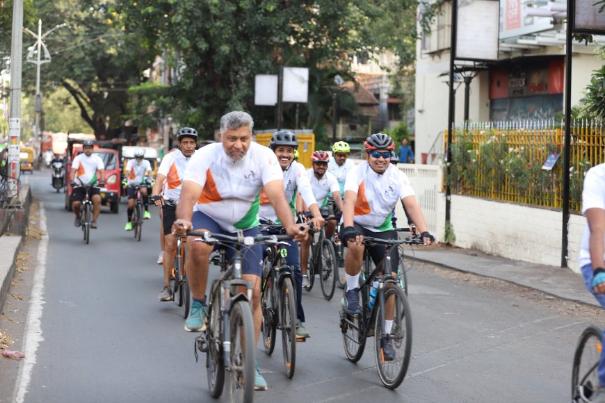 पर्यावरण संवर्धनाचा संदेश देत कोल्हापुरात भव्य सायकल रॅली; ३०० हून अधिक सायकलप्रेमींचा उत्स्फूर्त सहभाग