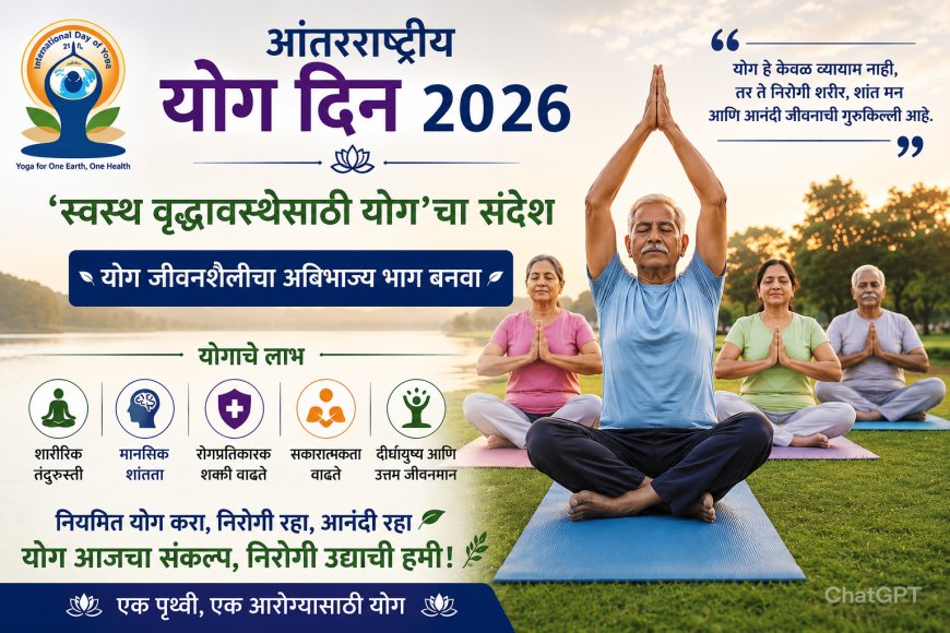 आंतरराष्ट्रीय योग दिन 2026 : ‘स्वस्थ वृद्धावस्थेसाठी योग’चा संदेश; योग जीवनशैलीचा अविभाज्य भाग बनवा – डॉ. एस. बी. थोरात