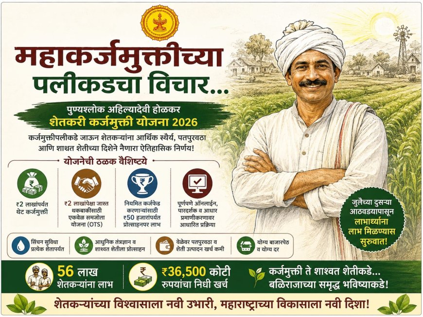 पुण्यश्लोक अहिल्यादेवी होळकर शेतकरी कर्जमुक्ती योजना २०२६' : महाकर्जमुक्तीच्या पलीकडे शेतकरी सक्षमीकरणाचा नवा अध्याय