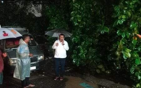 मुसळधार पावसात आरोग्य समिती अध्यक्ष हरिष भांदिर्गे यांची मध्यरात्रीपर्यंत धावपळ; प्रभाग १६४ मधील आपत्कालीन परिस्थितीवर सातत्याने लक्ष