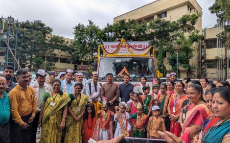 संत तुकाराम महाराज पालखी सोहळ्यात पिंपरी-चिंचवड महापालिकेचा ‘साक्षरतेची वारी, शिक्षणाचा संदेश’ चित्ररथ सहभागी