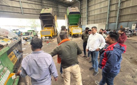 काळेवाडी कचरा संकलन केंद्राची स्थायी समिती सभापती अभिषेक बारणे यांच्याकडून पाहणी; सक्षम घनकचरा व्यवस्थापनासाठी दूरदृष्टीचे नियोजन करण्याचे निर्देश