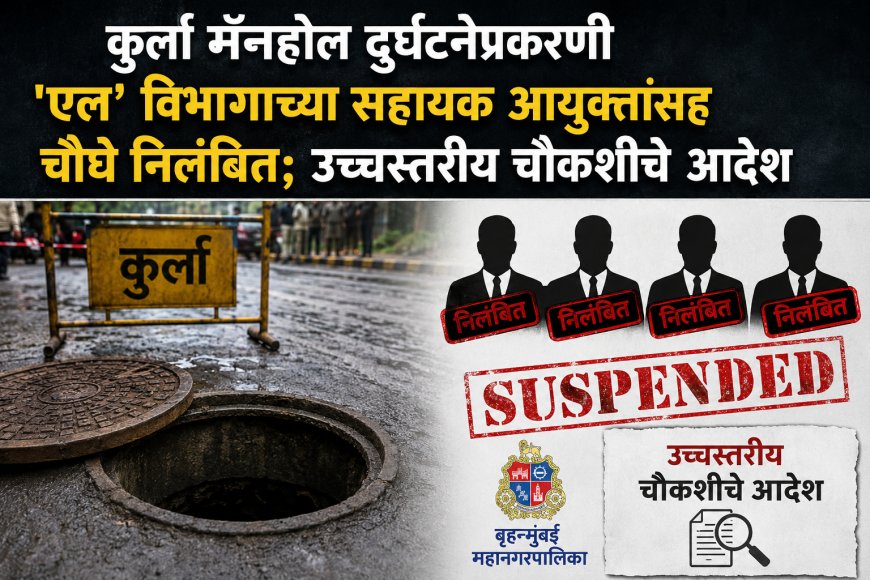 कुर्ला मॅनहोल दुर्घटनेप्रकरणी 'एल' विभागाच्या सहायक आयुक्तांसह चौघे निलंबित; उच्चस्तरीय चौकशीचे आदेश