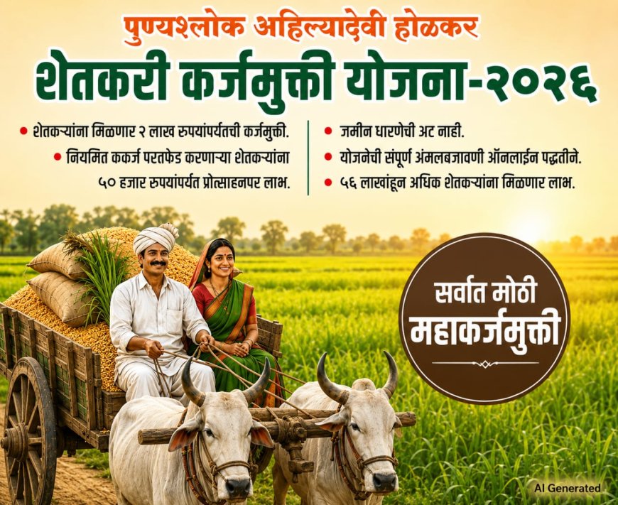 पुण्यश्लोक अहिल्यादेवी होळकर शेतकरी कर्जमुक्ती योजना' शेतकऱ्यांसाठी नवी उभारी; शाश्वत कृषी विकासावर शासनाचा भर