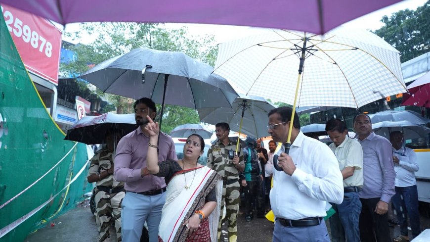 महापौर सुजाता पाटील यांची दुर्घटनास्थळांना भेट; पावसाळी परिस्थितीचा प्रत्यक्ष आढावा, तातडीच्या उपाययोजनांचे निर्देश