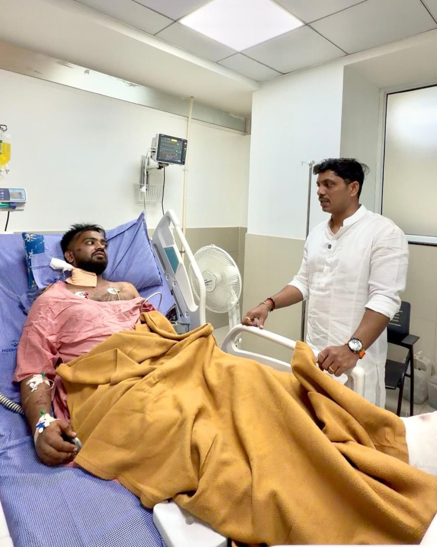 मोशी दुर्घटनेतील जखमींची महापौर रवि लांडगे यांनी घेतली रुग्णालयात भेट; महापालिकेकडून सर्वतोपरी मदतीची ग्वाही