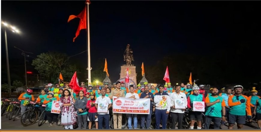 पर्यावरण संवर्धनाचा संदेश देत ७० सायकलपटूंची इचलकरंजी–पंढरपूर सायकल वारी; ‘नशामुक्त अभियानाला’ही बळ