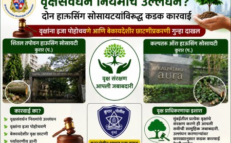 वृक्षसंवर्धन नियमांचे उल्लंघन; दोन गृहनिर्माण संस्थांविरोधात महापालिकेची कठोर कारवाई