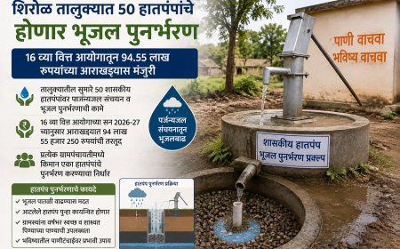 शिरोळ तालुक्यात ५० हातपंपांचे होणार भूजल पुनर्भरण; १६ व्या वित्त आयोगातून ९४.५५ लाखांच्या आराखड्यास मंजुरी