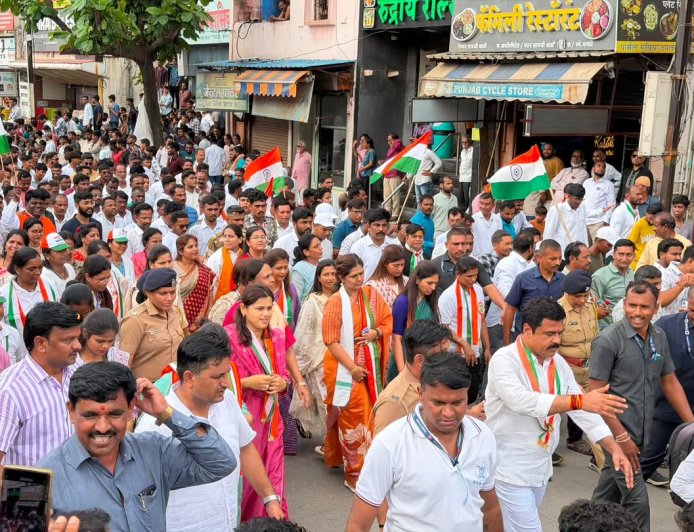 छत्रपती संभाजीनगरात भव्य तिरंगा रॅली; देशभक्तीच्या उत्साहाने शहर दुमदुमले