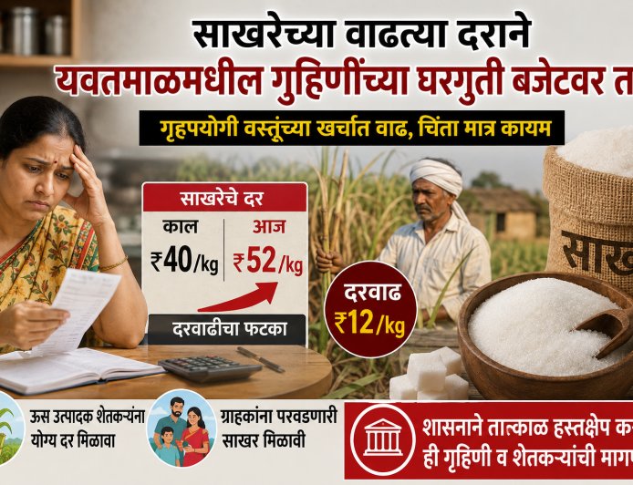 साखरेच्या भाववाढीने गृहिणींच्या डोक्याला ताप; यवतमाळच्या ‘लाडक्या बहिणीं’ची सरकारकडे आर्त विनवणी