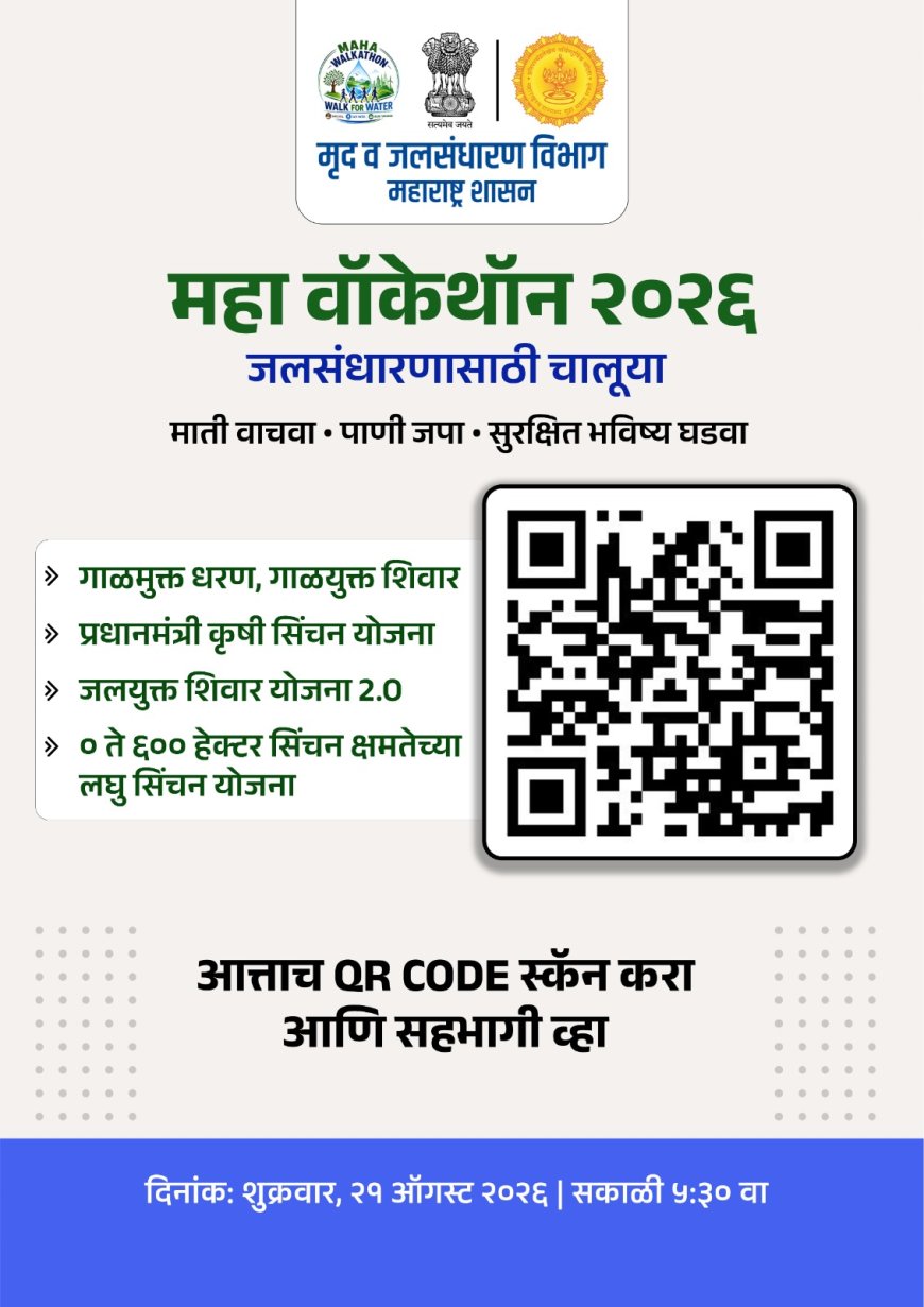 जलसंधारणासाठी २१ ऑगस्टला राज्यभर ‘महा वॉकेथॉन – वॉक फॉर वॉटर’
