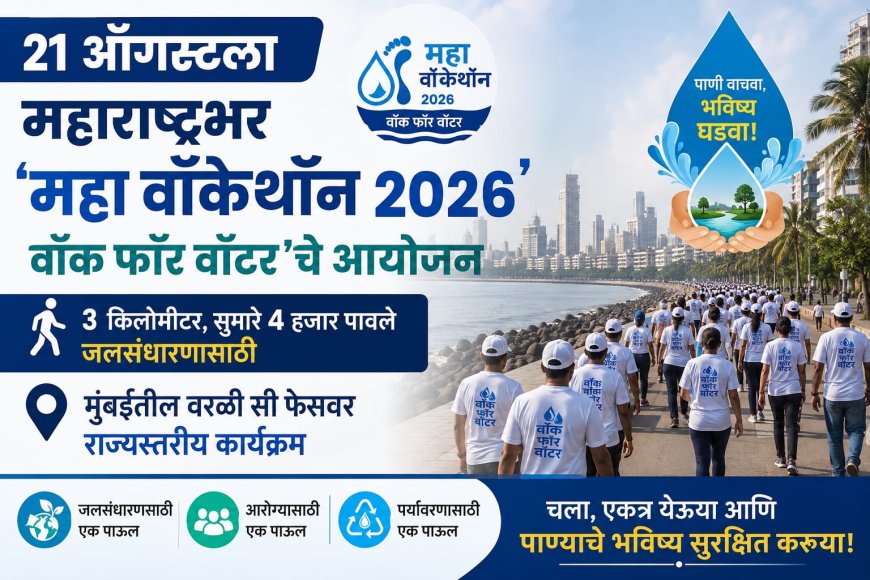 ४ हजार पावले माती-पाण्यासाठी! २१ ऑगस्टला महाराष्ट्रभर ‘महा वॉकेथॉन २०२६’