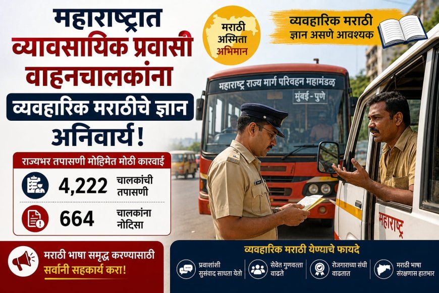 एक महिन्यात मराठी शिका, अन्यथा बॅज तीन महिन्यांसाठी निलंबित; परिवहन विभागाची कठोर भूमिका