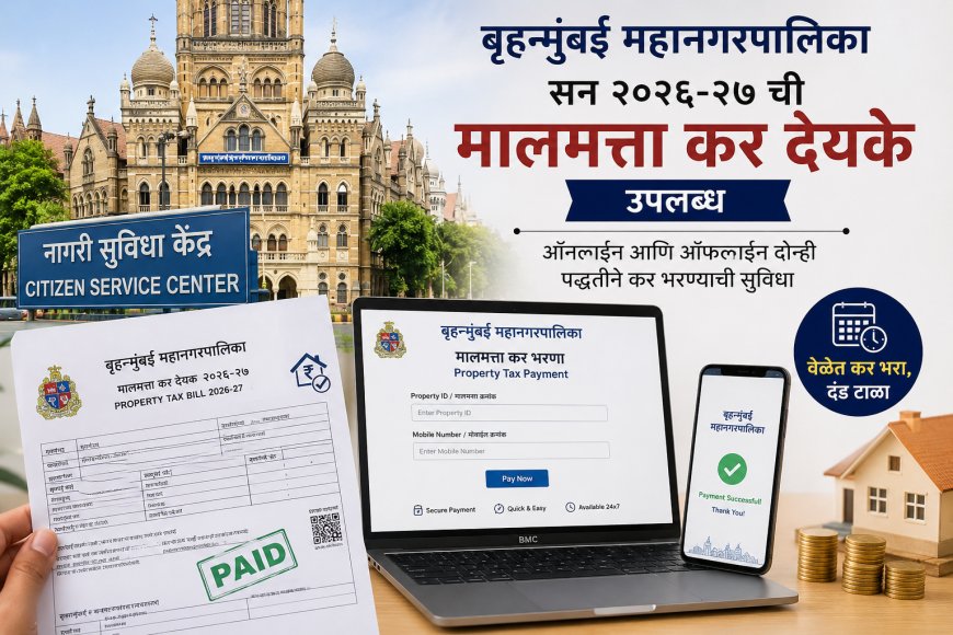मुंबईकरांनो, मालमत्ता कर भरण्याची घाई करा! सन २०२६-२७ ची देयके उपलब्ध; ऑनलाइन-ऑफलाइन सुविधेचा लाभ घेण्याचे आवाहन