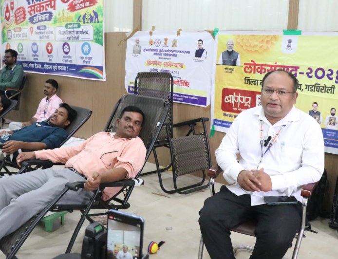 लोकसंवाद-२०२६’मधून रक्तदानाबाबत नागरिकांच्या शंकांचे निरसन; गडचिरोलीत रक्तदान शिबिराला उत्स्फूर्त प्रतिसाद