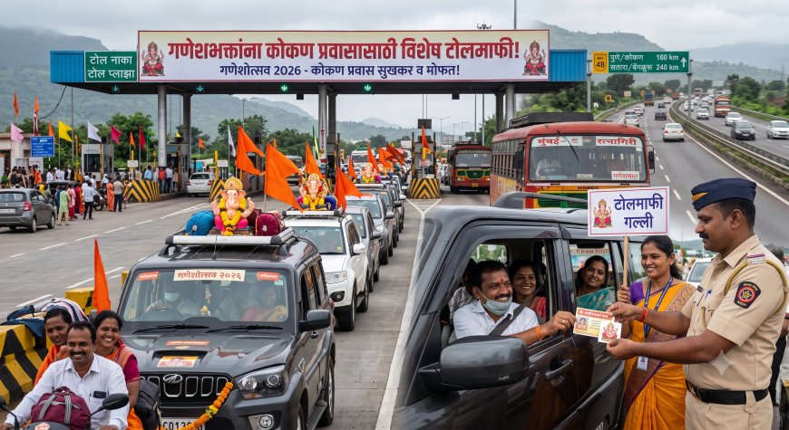 गणेशभक्तांच्या कोकण प्रवासाला टोलमाफी; ११ ते २७ सप्टेंबरदरम्यान वाहनांना पथकरातून सवलत