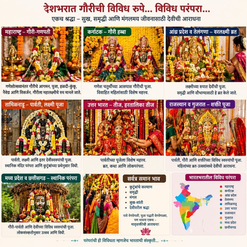 महाराष्ट्राबाहेरही गौरी पूजनाची परंपरा; देशभरात देवीच्या विविध रूपांची आराधना