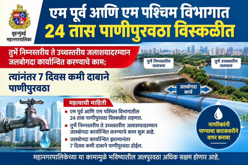 एम पूर्व आणि एम पश्चिम विभागात २४ तास पाणीपुरवठा विस्कळीत